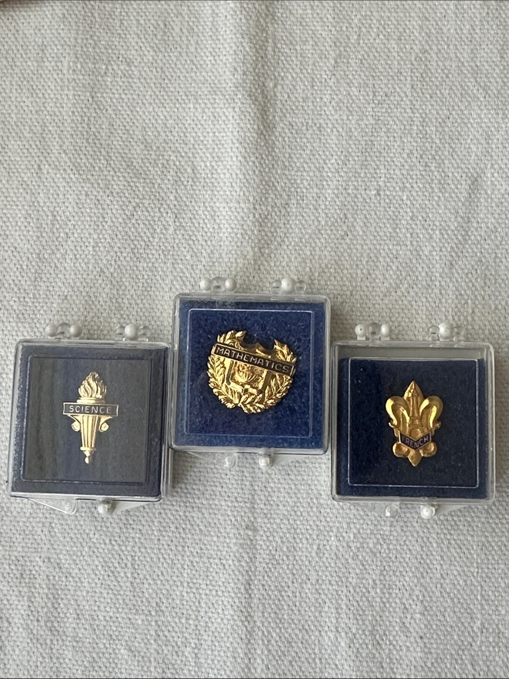 Science, Mathematics, and French Academic Pins - Vintage